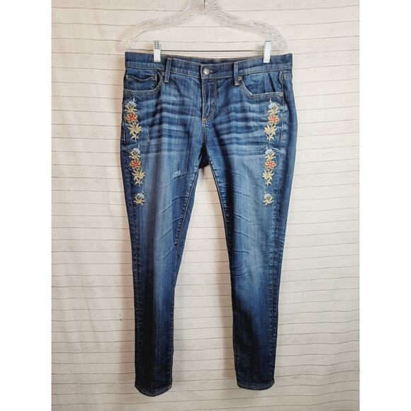 DRIFTWOOD FLORAL EMBROIDERED JEANS, SZ 30 - Picture 2 of 14